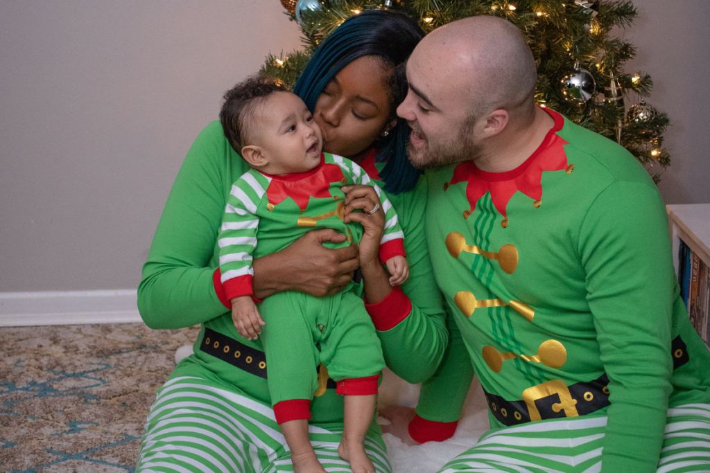 interracial family christmas photoshoot idea